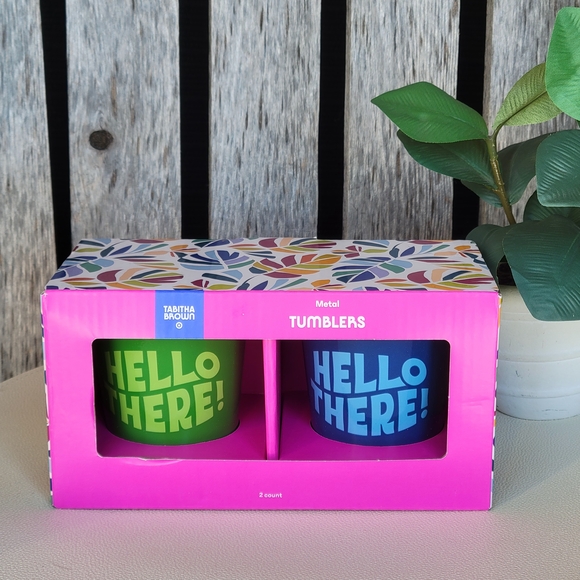 Tabitha Brown Other - Tabitha Brown 2pk Metal Tumblers: Hello There! Green & Blue
